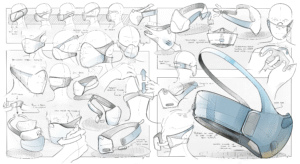 disenador industrial trabajando en bocetos creativos