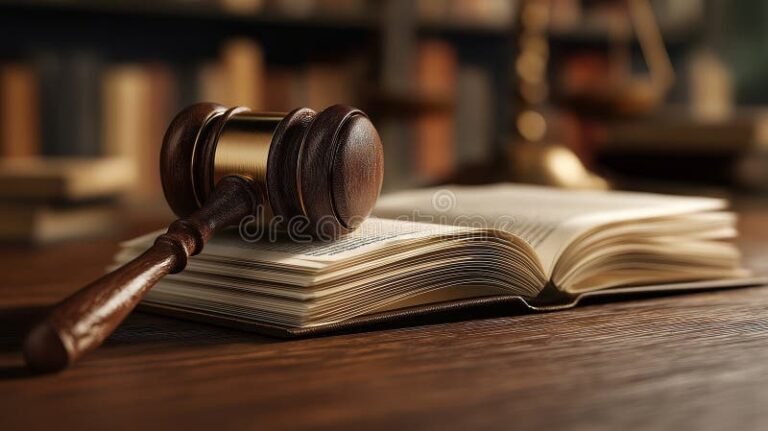 libro juridico abierto sobre mesa de madera