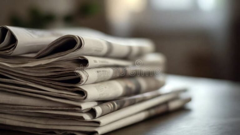 Dónde puedo leer los diarios de Catamarca en Catamarca Ya 7 periodicos impresos apilados sobre mesa luz