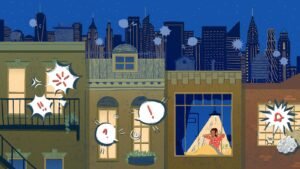 vecinos discutiendo por ruido en ciudad